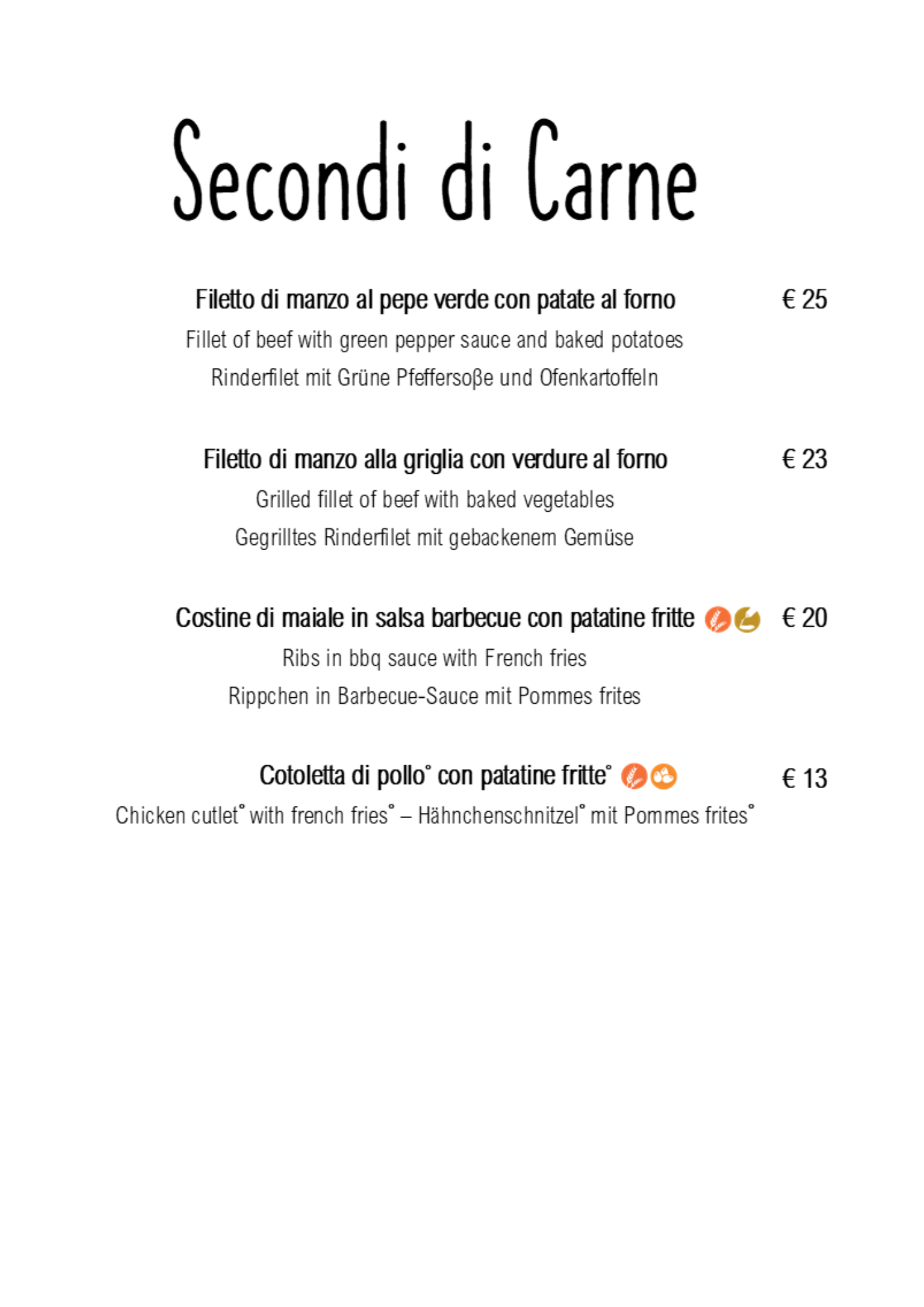Secondi di Carne